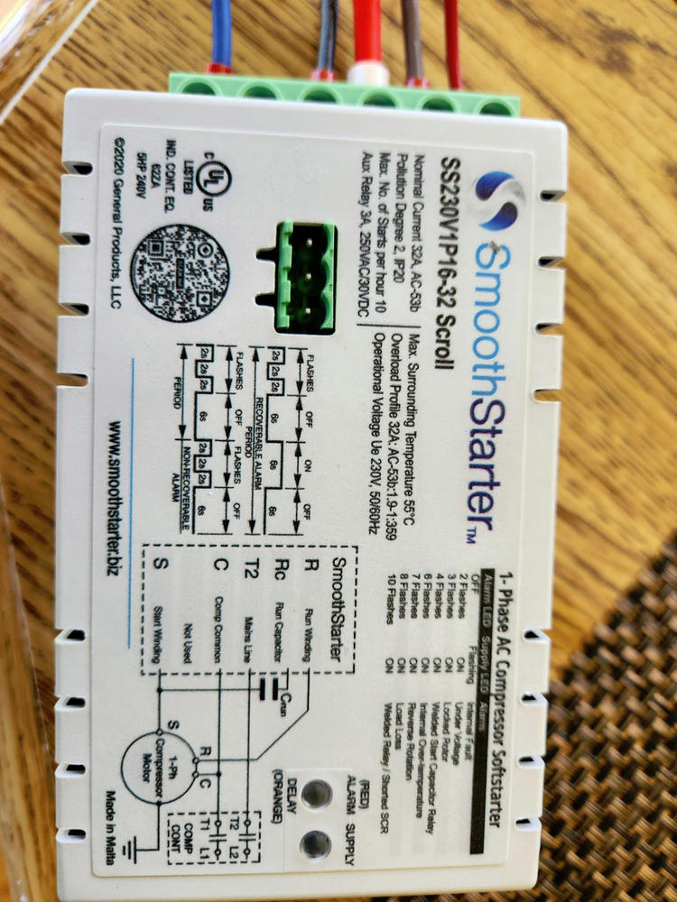 SmoothStarter Single-Phase Soft Starter 16A-32A | SS230V1P16-32 - Customer Photo From John Stockie