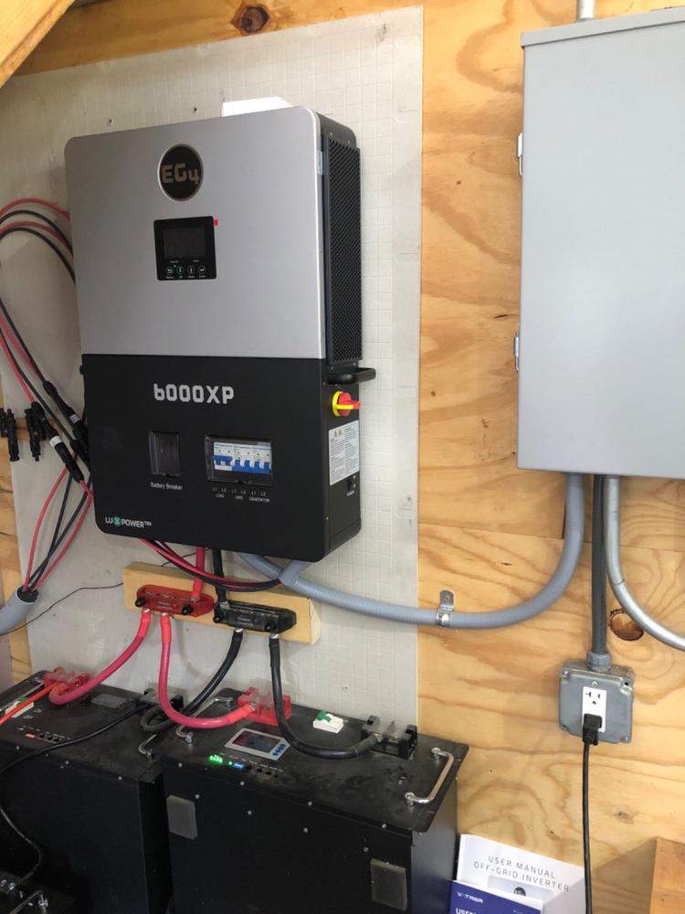 EG4 6000XP Off-Grid Inverter | 8000W PV Input | 6000W Output | 480V VOC Input | 48V 120/240V Split Phase | All-In-One Solar Inverter - Customer Photo From Travis Anderson