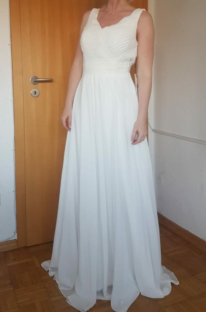 A-line Chiffon Floor Length V Neck Dresses Wisteria - Customer Photo From Franciska