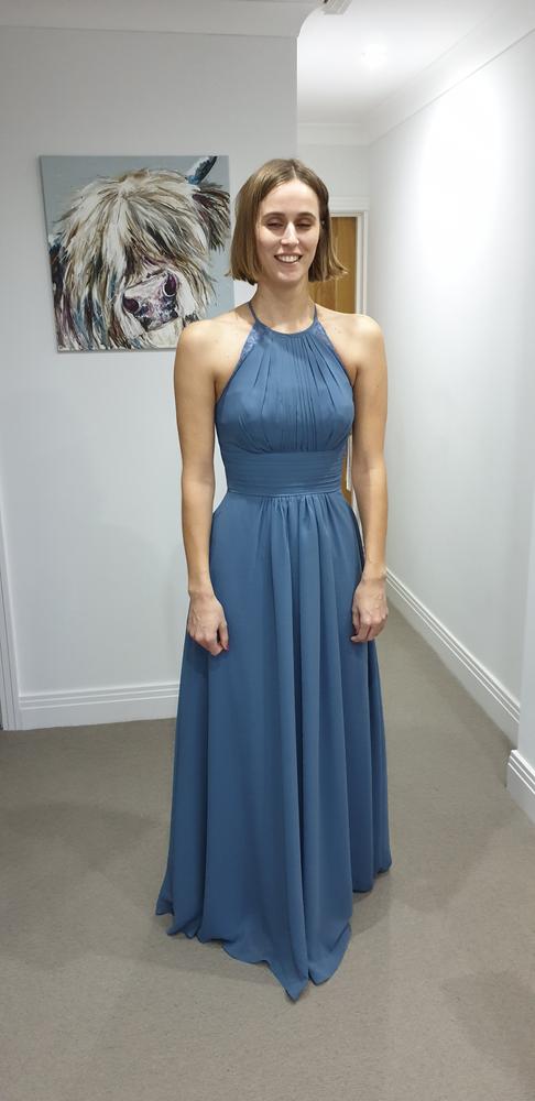 Chiffon Long Dresses with Lace Straps Wisteria Plus Size - Customer Photo From Juna