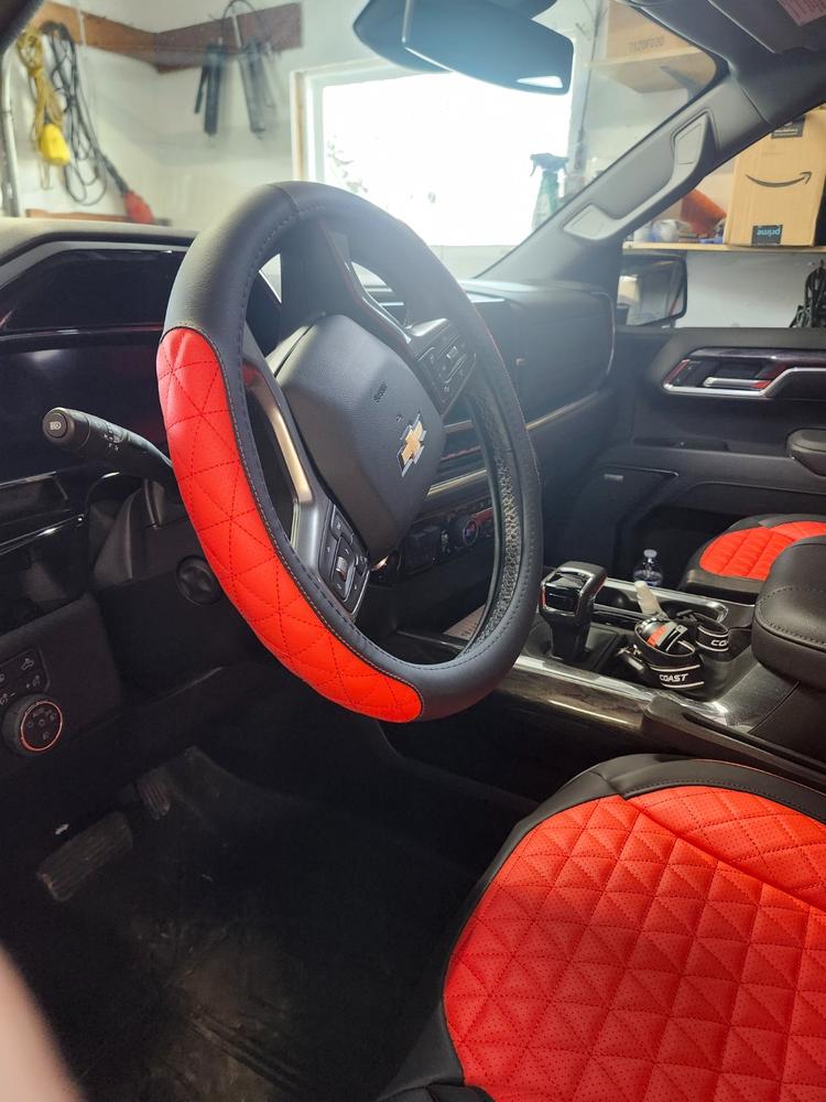 Chevrolet red & black front seat covers — verified review by bill K. — Seat Cover Solutions
