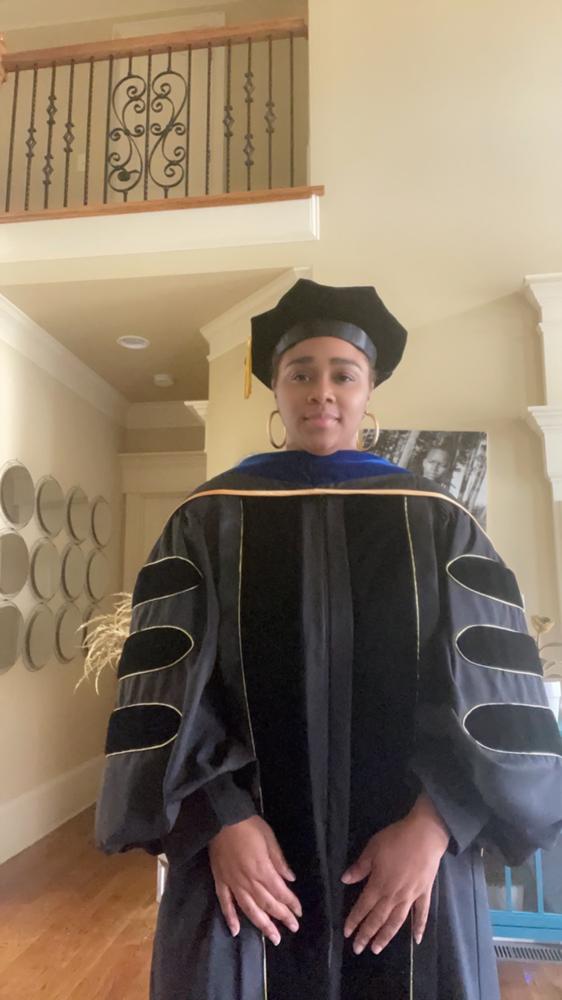 Premium Black Complete Regalia Rental - Customer Photo From Sharon Thomaston