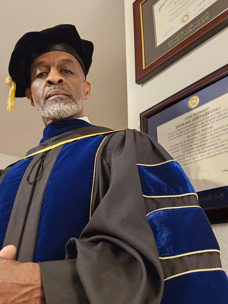 Premium PhD Regalia Rental - Customer Photo From E. Payton Sears