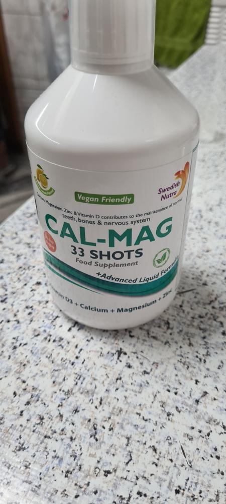 CAL-MAG – Calciu + Magneziu + Zinc + Vitamina D3 + Vitamina C – Produs Vegan – Sticlă cu 500 ml - Customer Photo From Dumitrescu gabriel