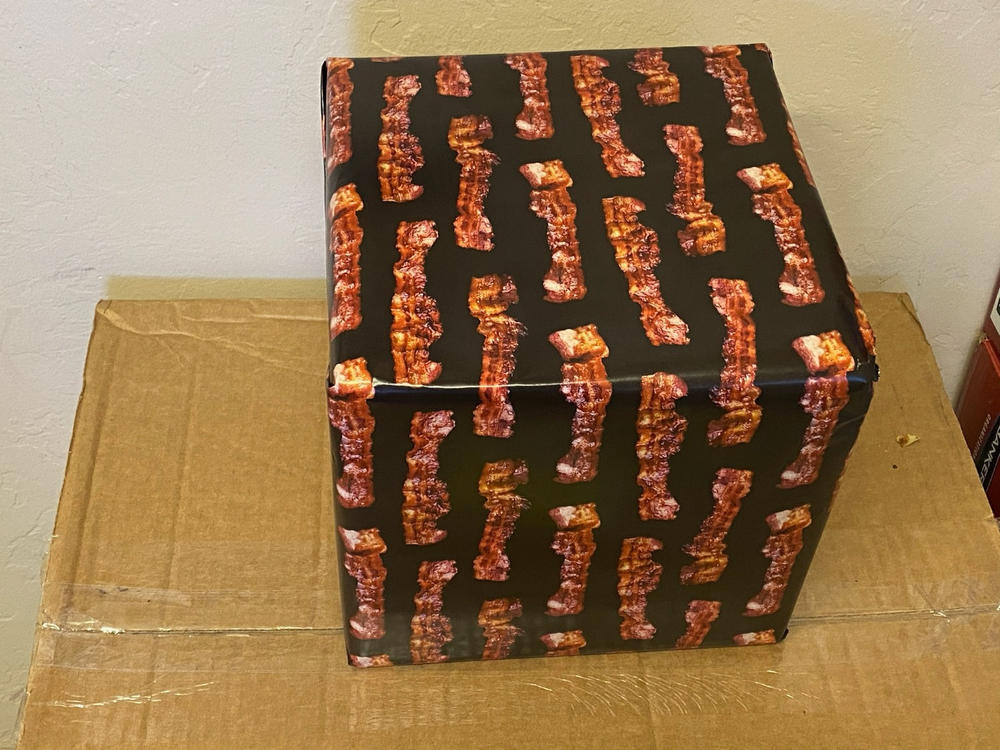Bacon Scented Gift Wrapping Paper - Customer Photo From Anonymous