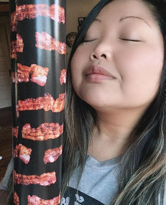 Bacon Scented Gift Wrapping Paper - Customer Photo From Joan Chun