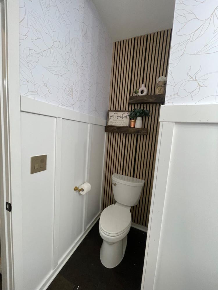 Oak Acoustic Slat Wood Wall Panel - Customer Photo From Carrie Ludowese