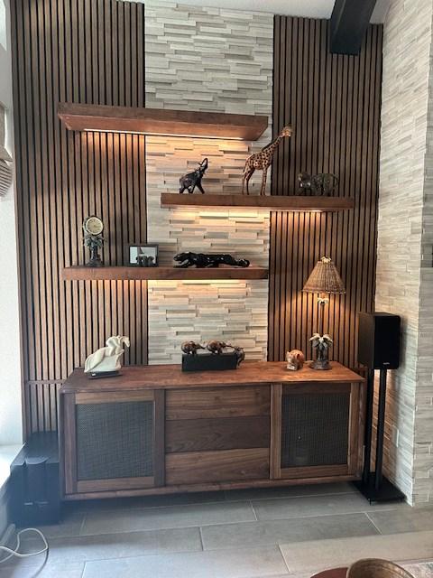 Walnut Acoustic Slat Wood Wall Panel - Customer Photo From Scott Roltsch