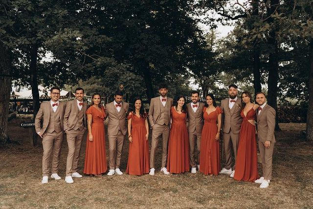 Deep V Neck Sexy Chiffon Dress with Slit-Dusk – BABARONI