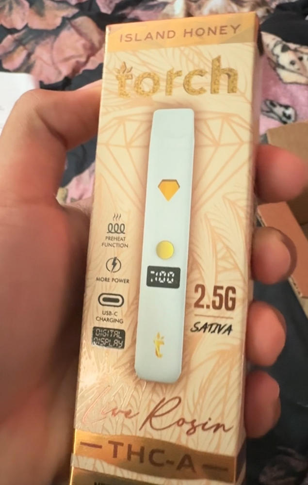 Torch Live Rosin THC-A Disposable 2.5G - Island Honey (Sativa) - Customer Photo From Amaiah spriggs