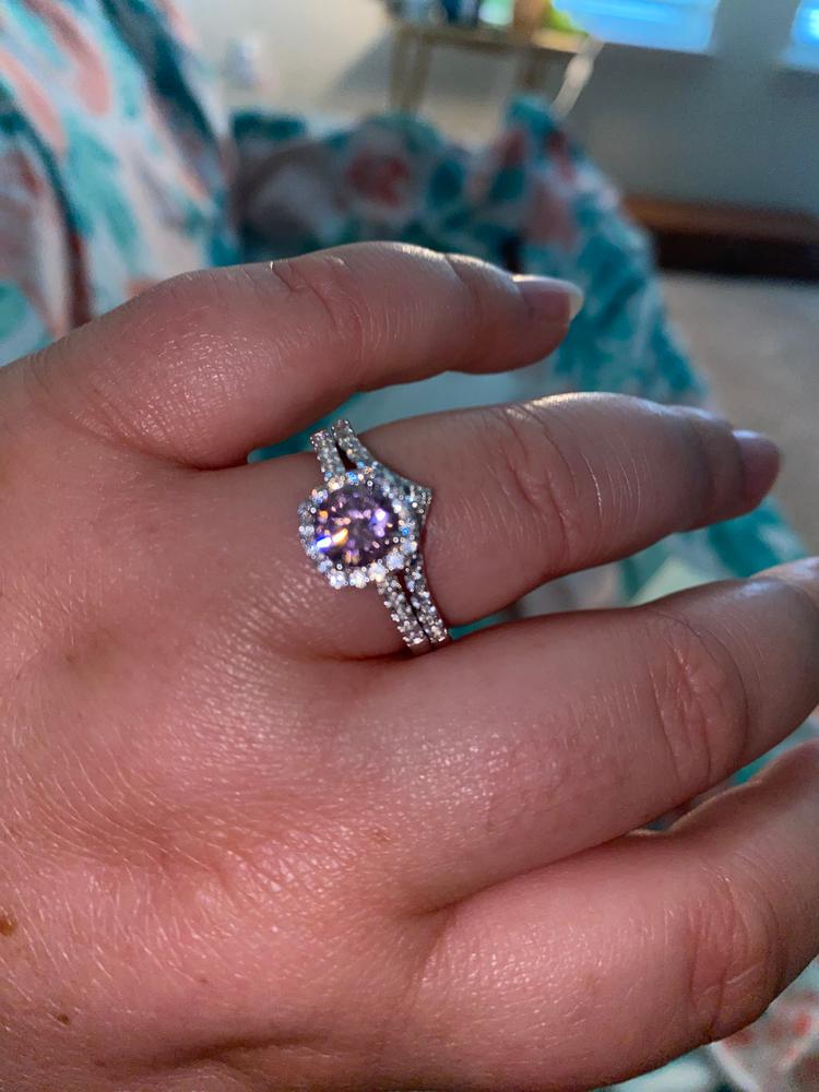 The Halo - Pink Sapphire - Customer Photo From Stephanie Rodriguez