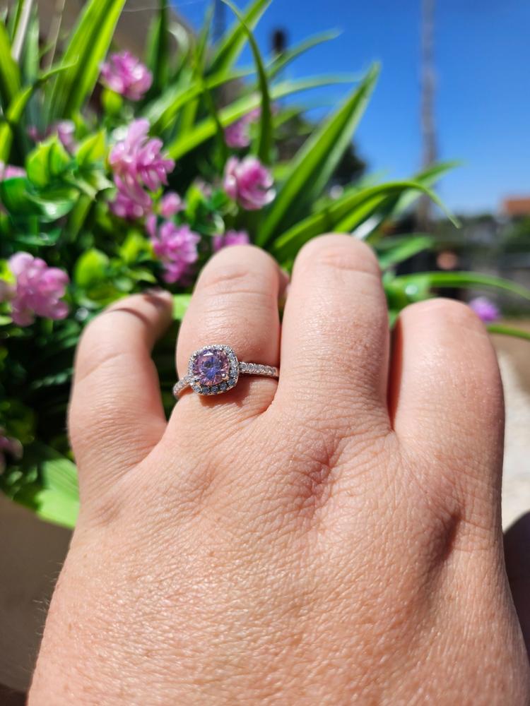 The Halo - Pink Sapphire - Customer Photo From KORI ROGERS