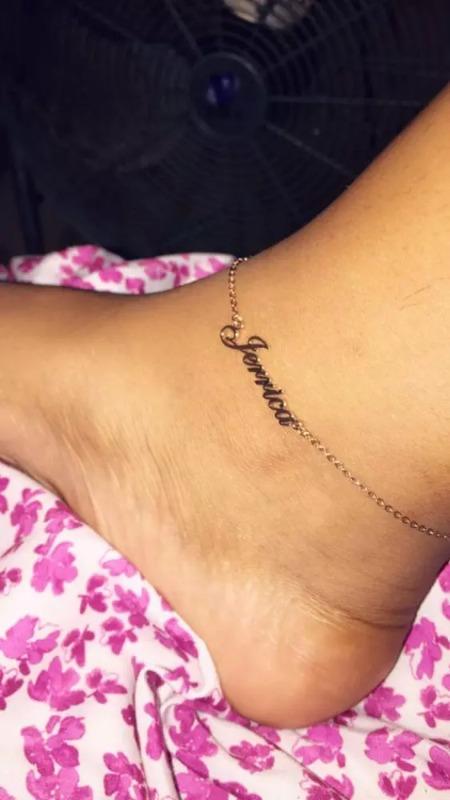 Custom Name Anklet - Customer Photo From Jerrica A.