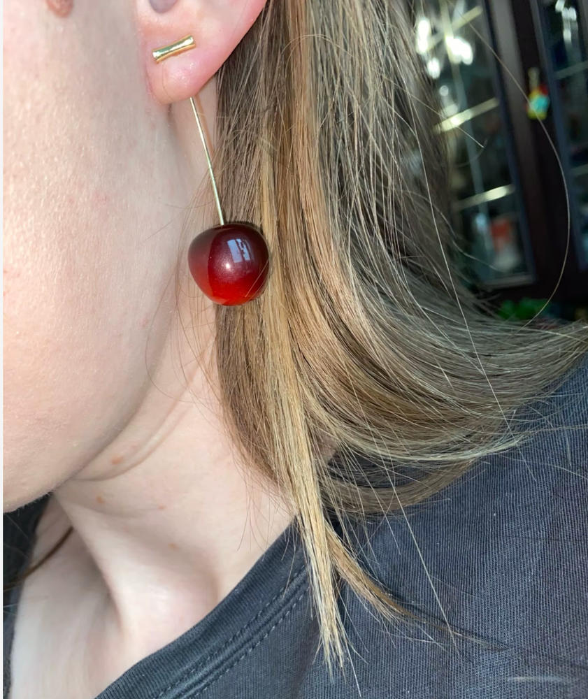 Cherry Earrings - Customer Photo From Rebecca