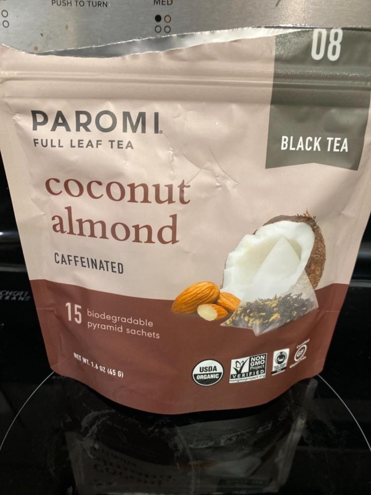 Organic Coconut Almond Black Tea, Full Leaf, in Pyramid Tea Bags - Customer Photo From Jenifer Bernecki
