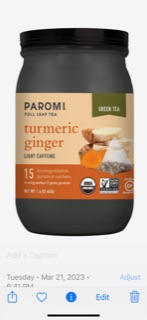 Organic Turmeric Ginger Green Tea, Full Leaf, in Pyramid Tea Bags - Customer Photo From T. D.