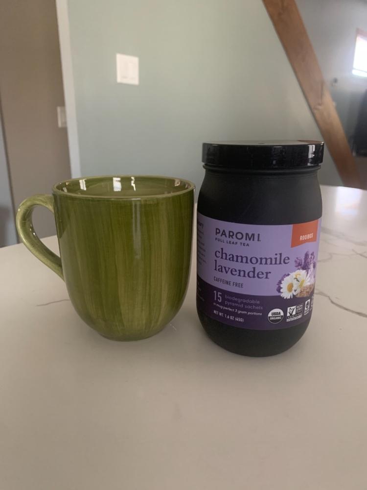 Organic Chamomile Lavender Rooibos Tea, Caffeine Free, in Pyramid Tea Bags - Customer Photo From Maria Fernanda Hernandez