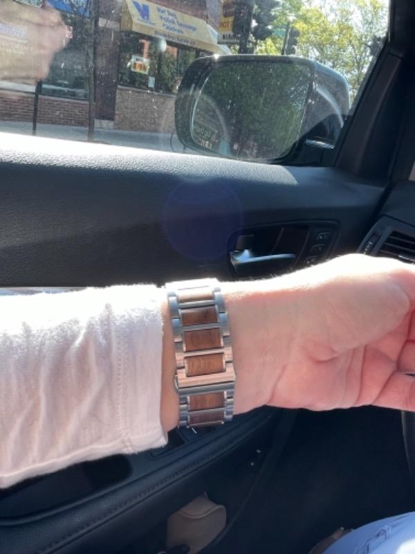 Metal+Wood Fusion Watch Bands - Customer Photo From Heather W.