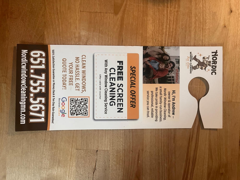 Door Hangers - Customer Photo From Andrew B.