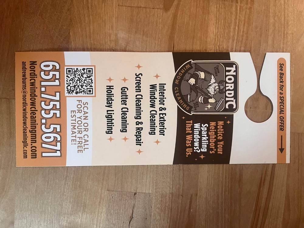 Door Hangers - Customer Photo From Andrew B.