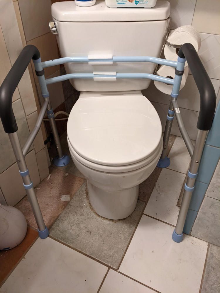 Oasisspace Stand Alone Toilet Safety Rail - Heavy Duty Medical Toilet Safety for