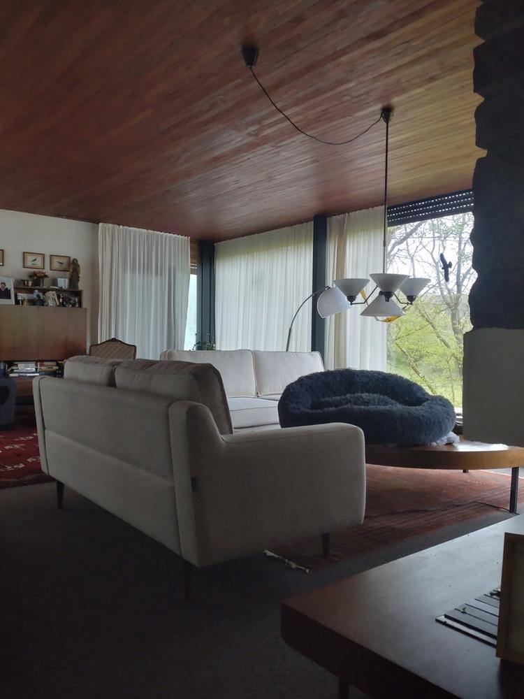 Klem Slim 3-seater sofa cylindrical wooden leg - Natural fabric - Customer Photo From Nicole Malmedé 