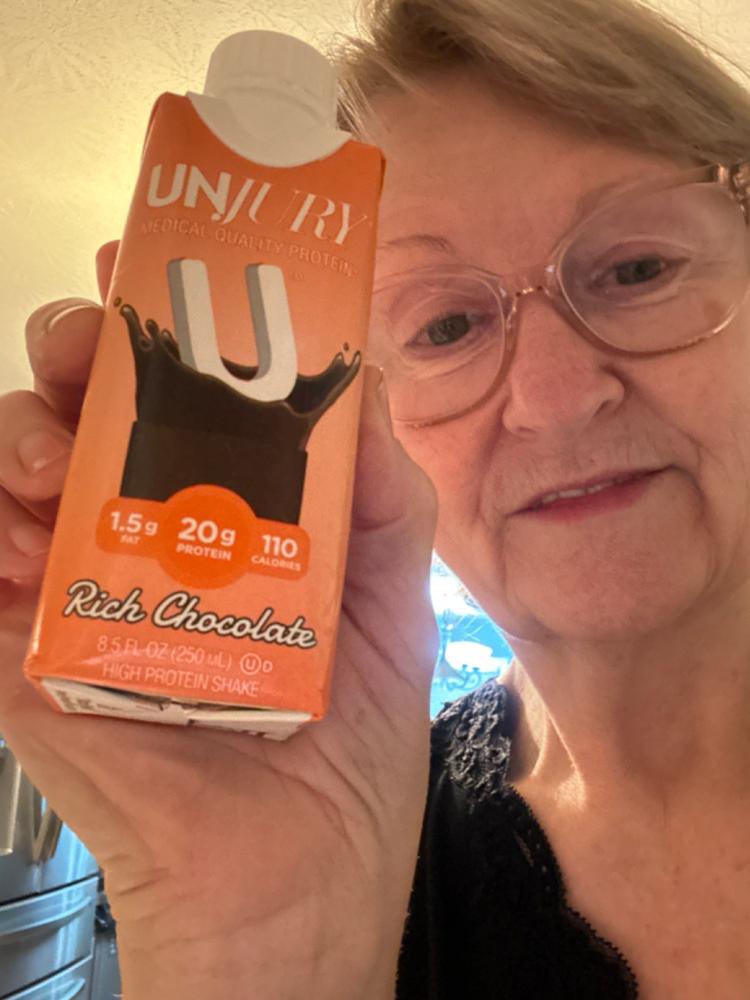 Unjury Rich Chocolate High Protein Shake - Ready To Drink (12 Pack) - Customer Photo From Tammy ODEL