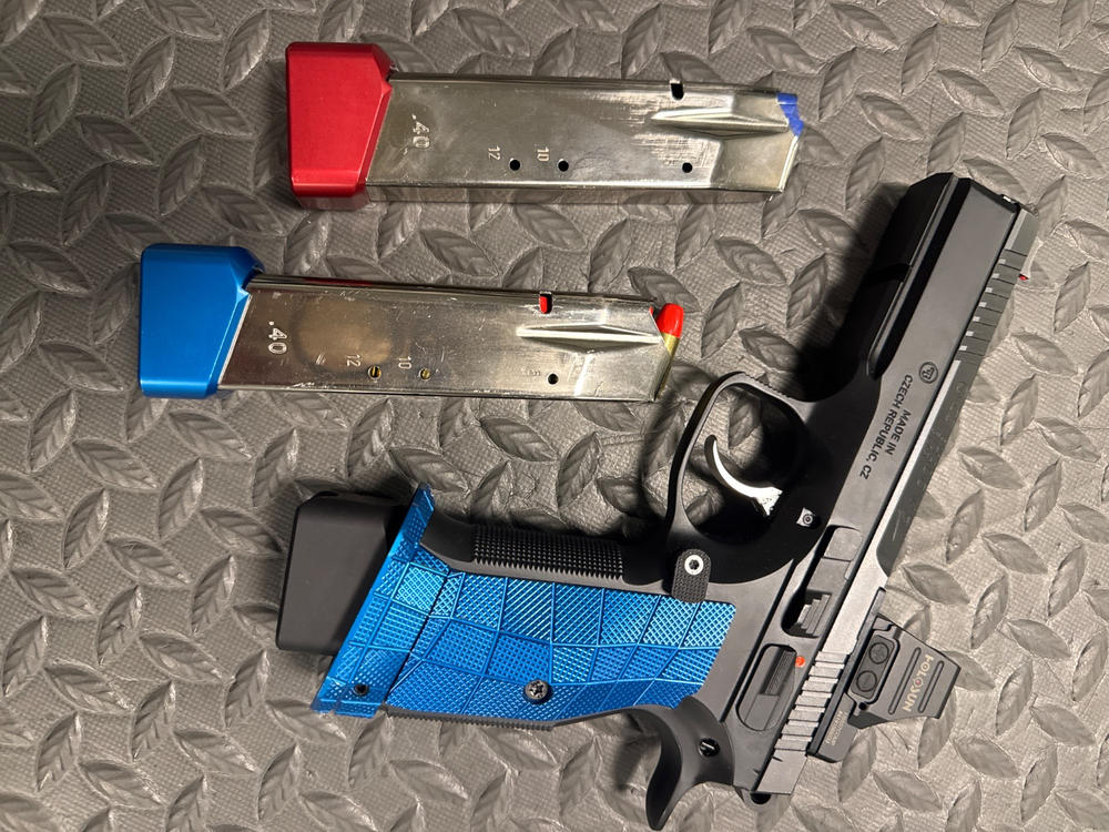 Aluminum CZ Shadow 2 Magazine Extension - SP-01 Mec-Gar 17rd