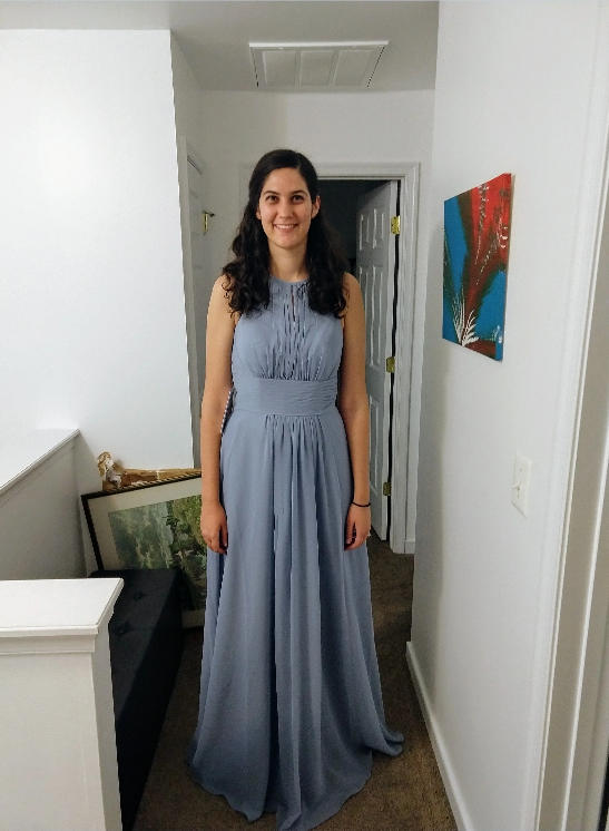 A-Line Halter Chiffon Pleats Floor Length Bridesmaid Dresses - Customer Photo From Lula Lindsey