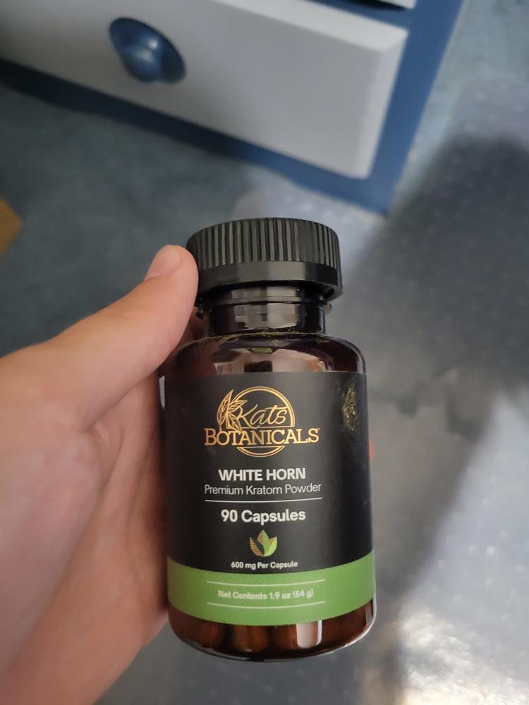 White Horn Kratom Capsules - 90 Count (54 grams) - Customer Photo From Thomas Doyle