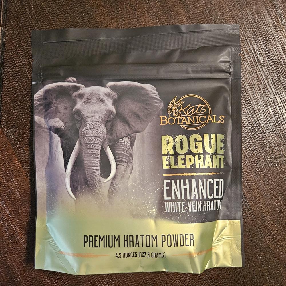 Rogue Elephant Enhanced White Vein Kratom - 127.5 Grams Powder - Customer Photo From Ed S.