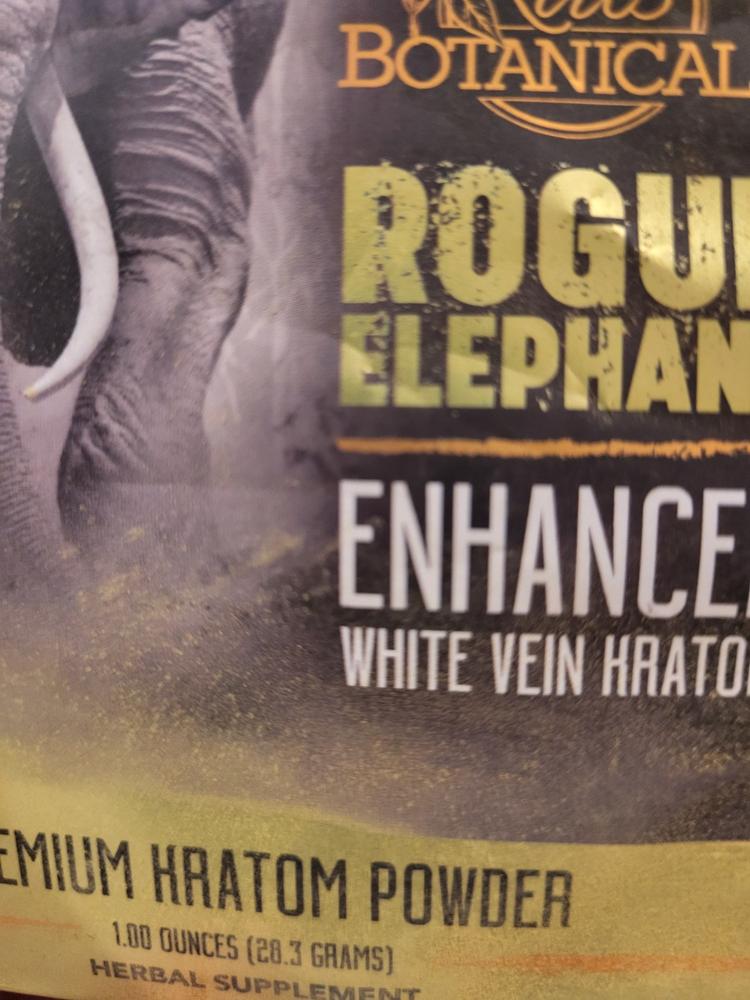 Rogue Elephant Enhanced White Vein Kratom - 28.3 Grams Powder - Customer Photo From Christy Blake