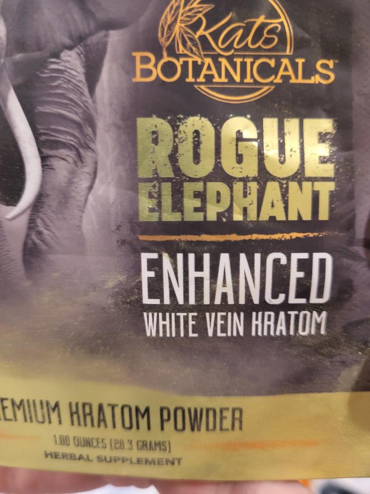 Rogue Elephant Enhanced White Vein Kratom - 28.3 Grams Powder - Customer Photo From Christy Blake