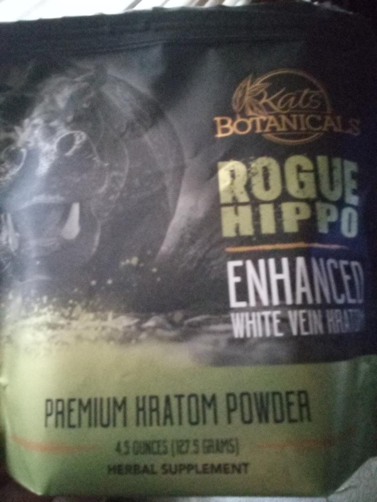 Rogue Hippo Enhanced White Vein Kratom - 127.5 Grams Powder - Customer Photo From Kimberly D.