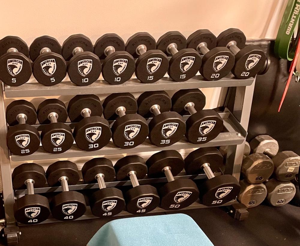 10-Sided Urethane Dumbbells – American Barbell
