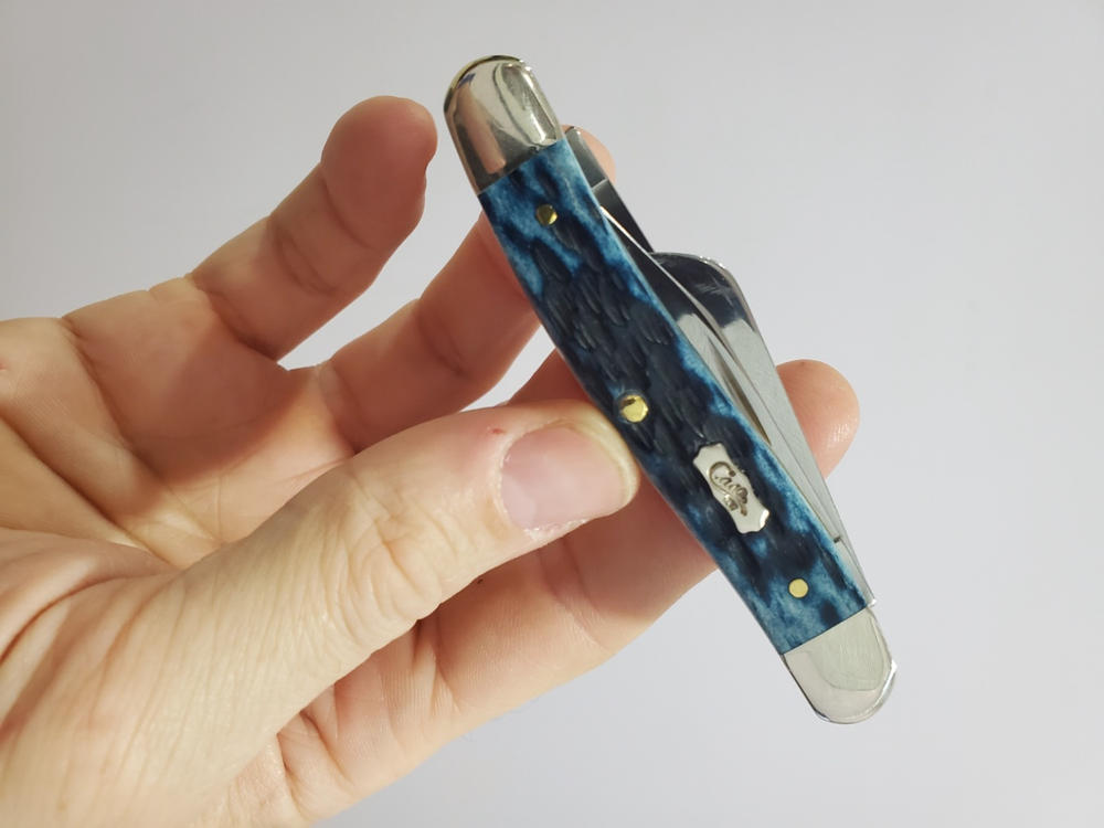 Case Medium Stockman | Pocket Worn Peach Seed Jig Mediterranean