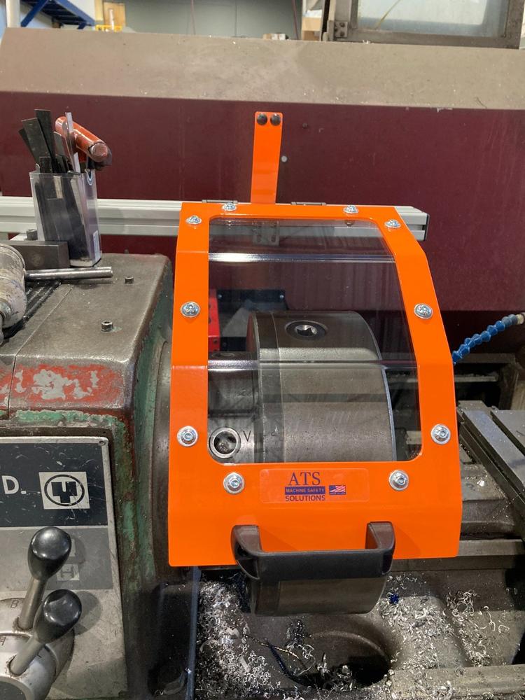 Lathe Chuck Guard. 8-16" Chuck Diameter - Available in Standard or Interlocked Version - Customer Photo From Robert Brandt