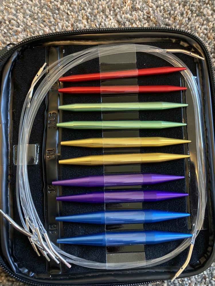 26 Pieces Aluminum Interchangeable Circular Knitting Needle Set,13 Size  Intercf