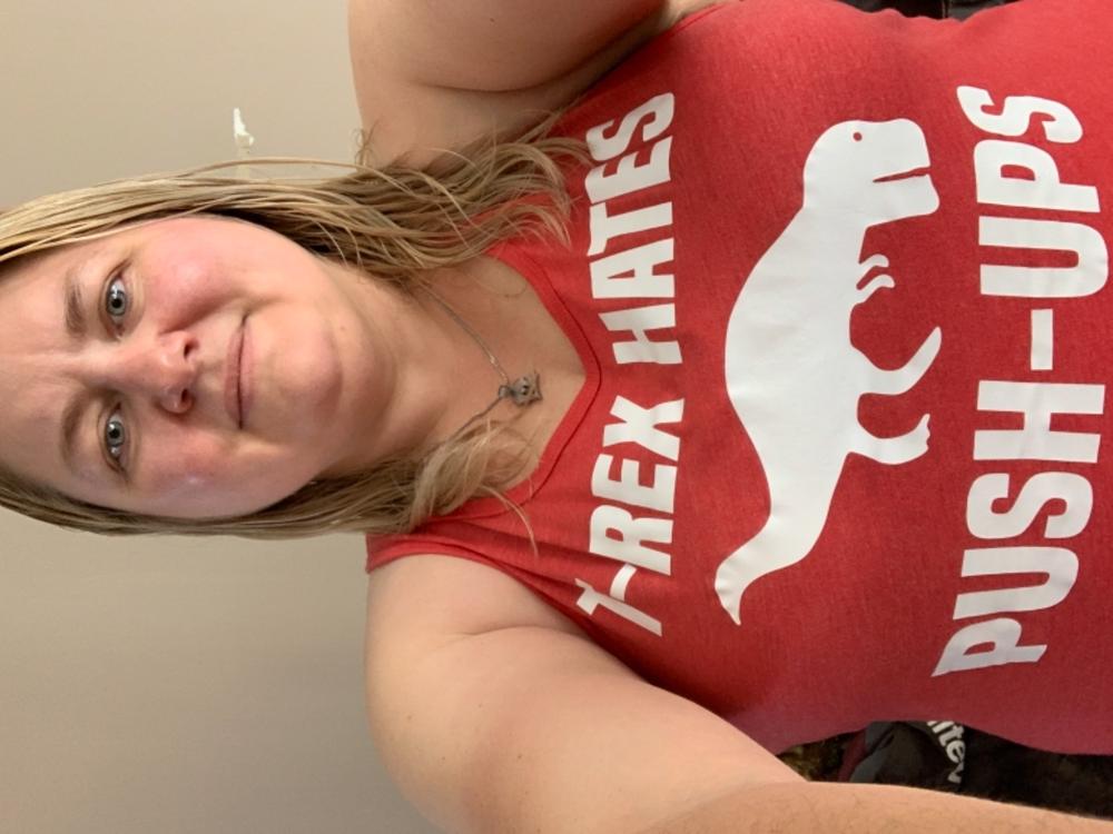 T-Rex Hates Push-Ups Shirt Unisex - Customer Photo From Tanya D.