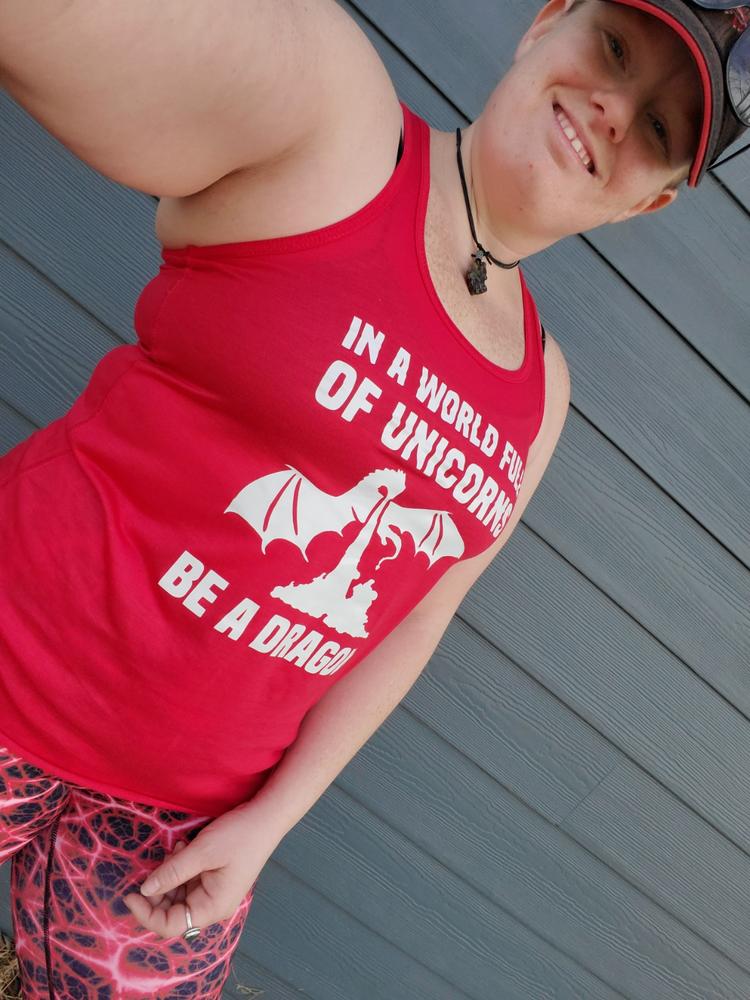 In A World Full Of Unicorns Be A Dragon Shirt - Customer Photo From Sheree Burch