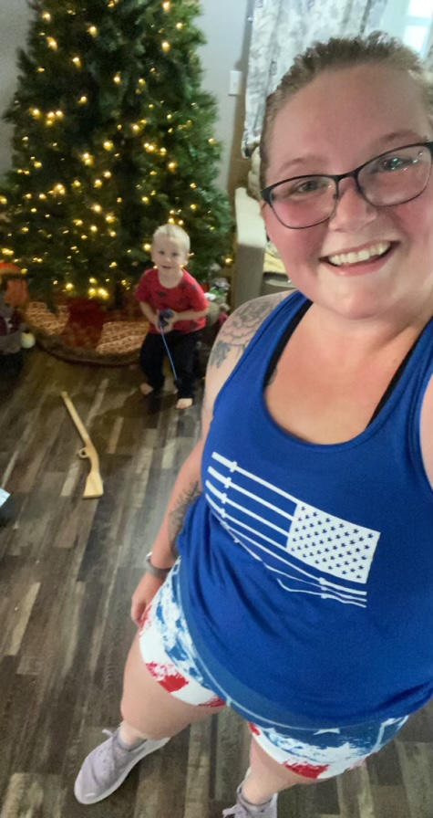 Barbell American Flag Shirt - Customer Photo From Erin Morseman
