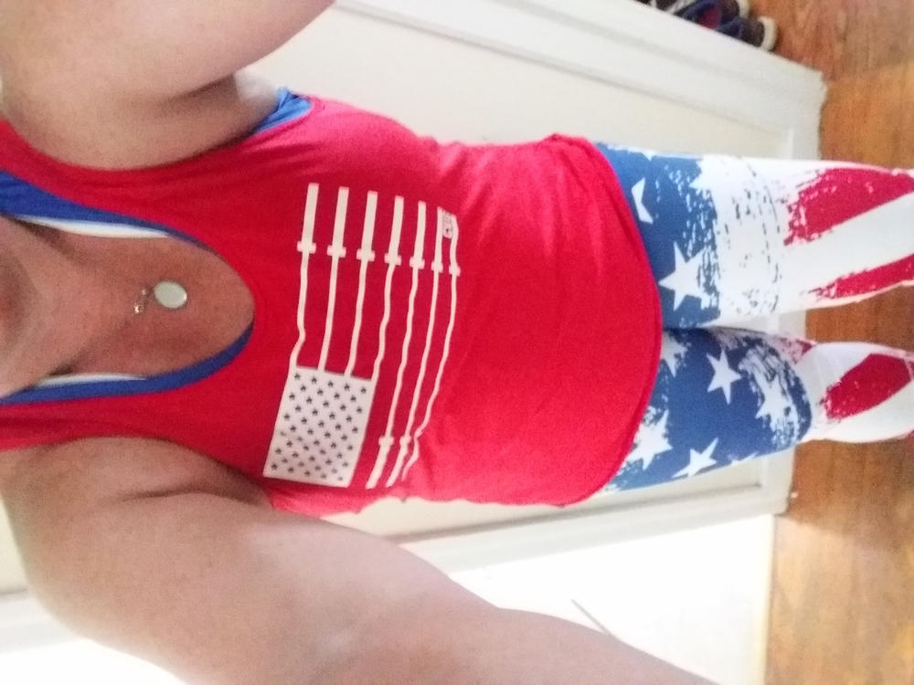 Barbell American Flag Shirt - Customer Photo From Kerry Gill