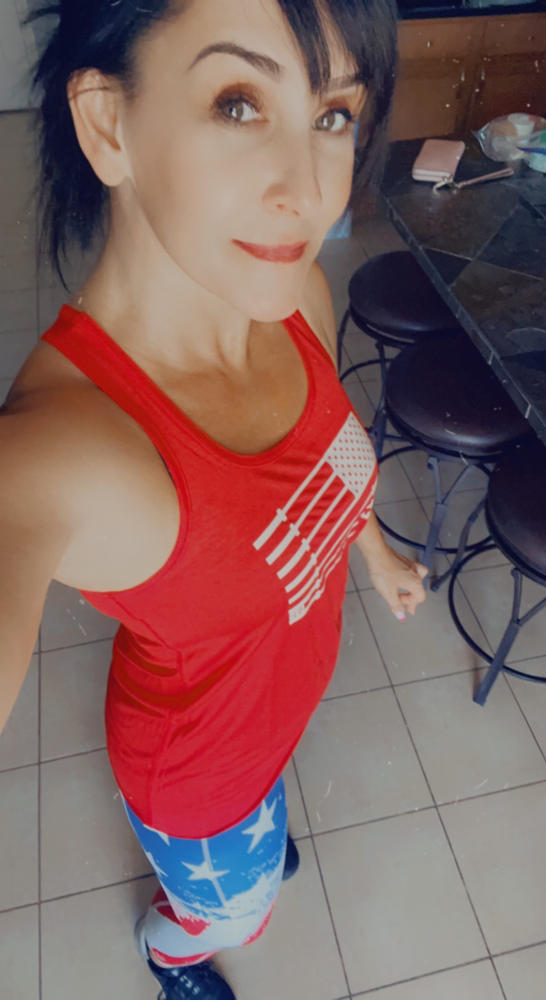 Barbell American Flag Shirt - Customer Photo From Lisa Fore