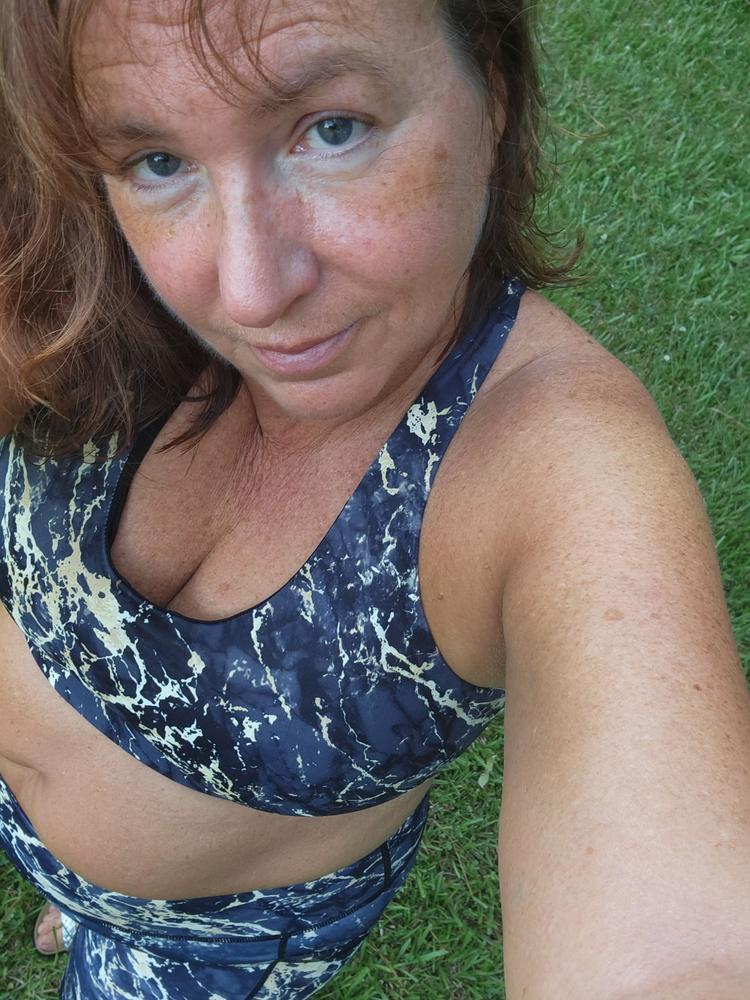 Gold Marble Sports Bra - Customer Photo From Amy Layton