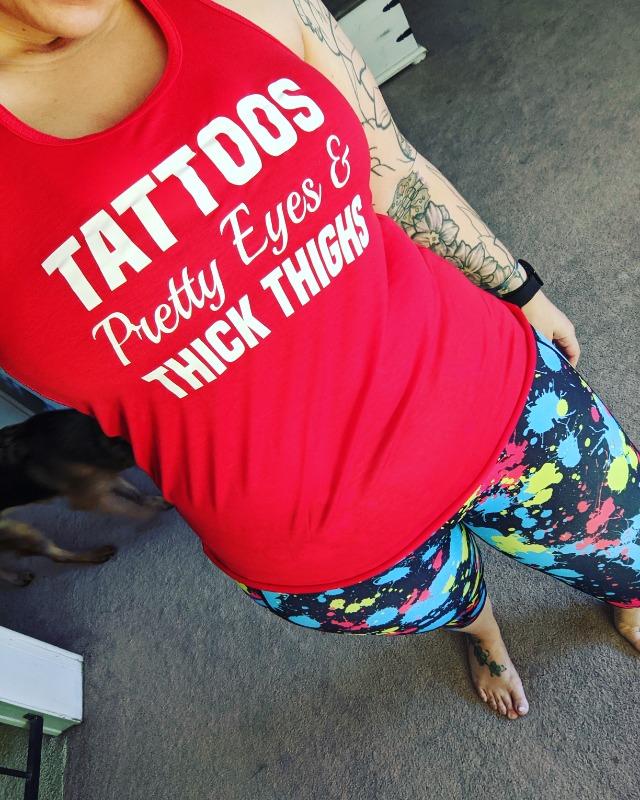 Tattoos, Pretty Eyes And Thick Thighs Shirt - Customer Photo From Elicia Page