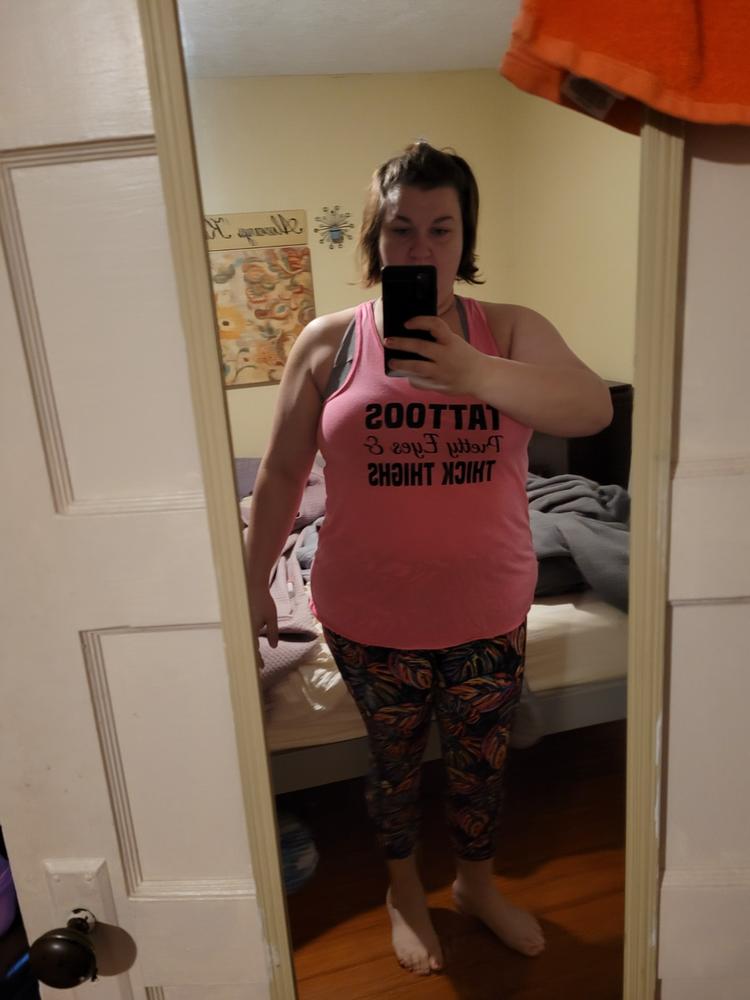 Tattoos, Pretty Eyes And Thick Thighs Shirt - Customer Photo From Shelbye Staples