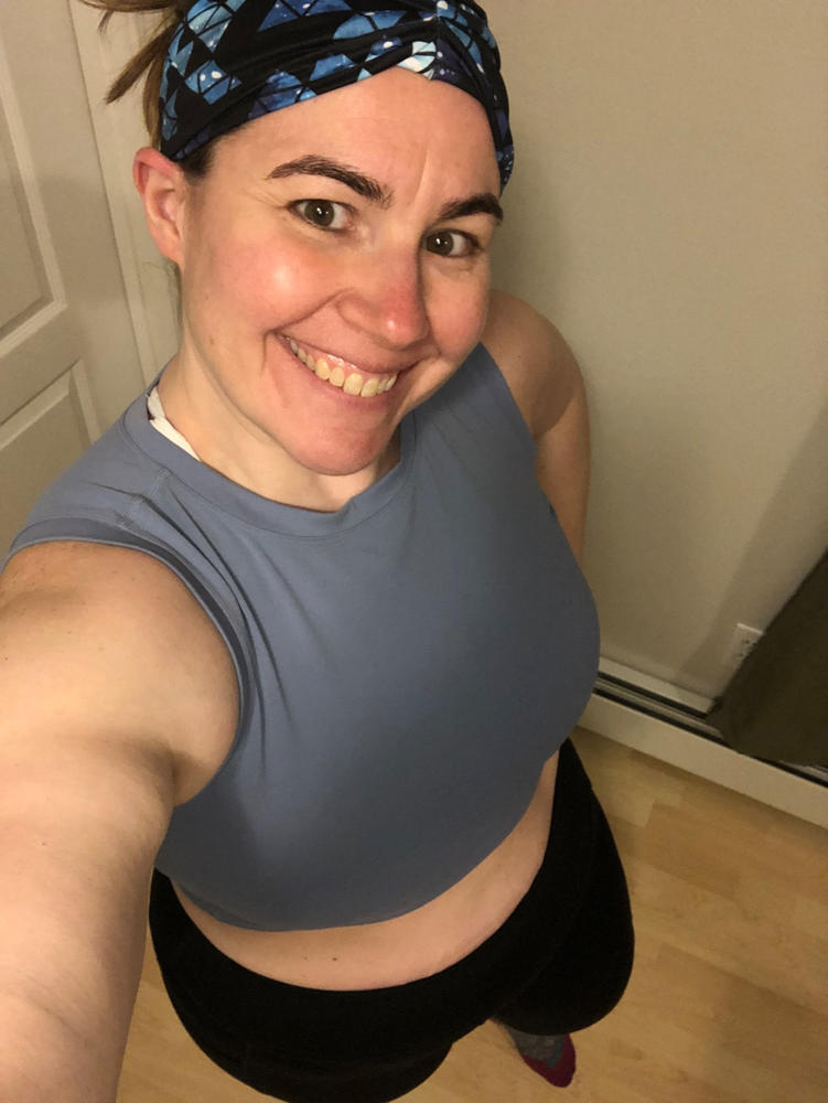 Fitted Crop Top | Blue - Customer Photo From Tina Peyerk