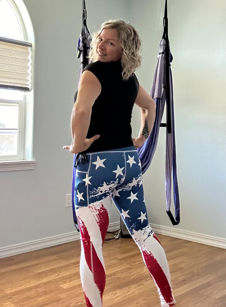 American Flag Leggings - Customer Photo From Shakti O’Melveny-Rupp