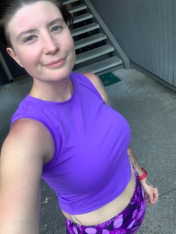 Fitted Crop Top | Purple - Customer Photo From Hillary Shifrin