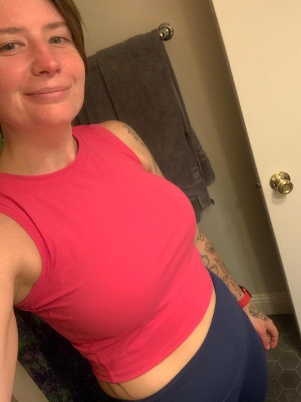 Fitted Crop Top | Pink - Customer Photo From Hillary Shifrin